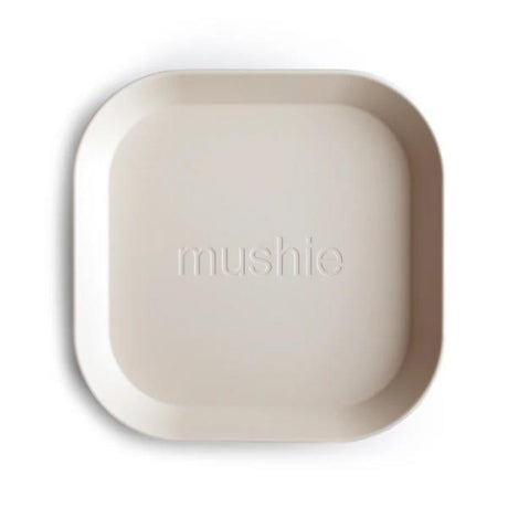 Mushie Kinderteller 2er Set, Ivory, quadratisch, BPA-frei