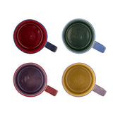 Bloomingville Vista Tasse 4er Set bunt - Steingut Tassen modern für Küche Kaffee & Tischdeko