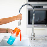 NILS CAMP Trinkflasche Tritan 1000 ml mit Strohhalm orange-blau für Outdoor Sport Reisen