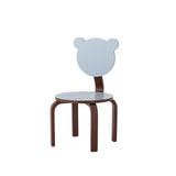 Bloomingville MINI Liova Stuhl blau - Kinderstuhl mit Bärenkopf aus MDF für Kinderzimmer