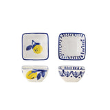 Bloomingville Maxima Schale blau 2er Set L8 cm aus Steingut – handbemalte Schalen für Küche & Tischdeko