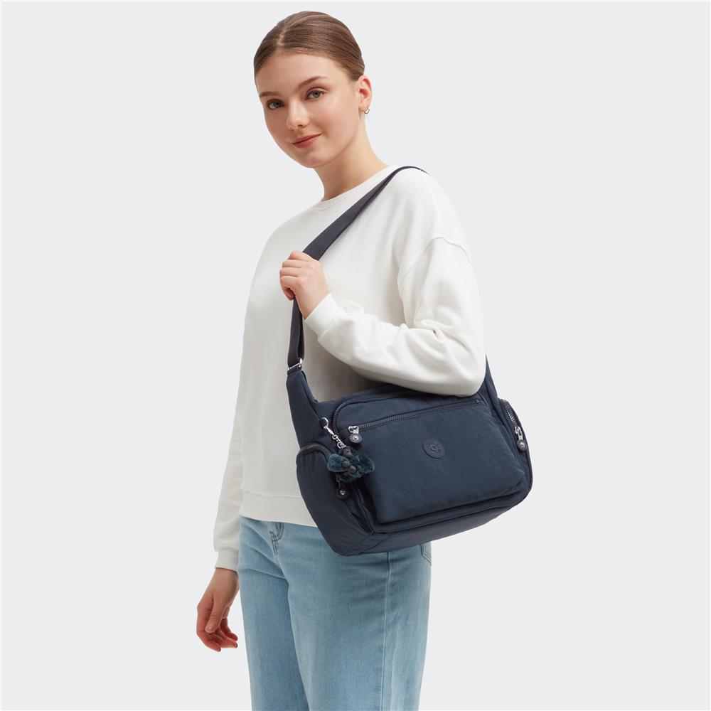 Kipling GABBIE M, Mittelgroße Umhängetasche, Blue Bleu 2 (blau), Schultertasche mit Reißverschluss
