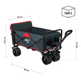 NILS CAMP Bollerwagen faltbar 160L in Anthrazit - Campingwagen für Strand & Garten