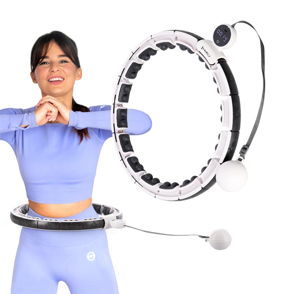 Hula Hoop Reifen mit LCD-Zähler, Magneten und Gewicht Weiß | HMS HHM16