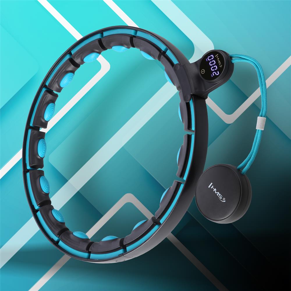 Hula Hoop Reifen mit LCD-Zähler, Magneten und Gewicht Schwarz/Türkis | HMS HHM17