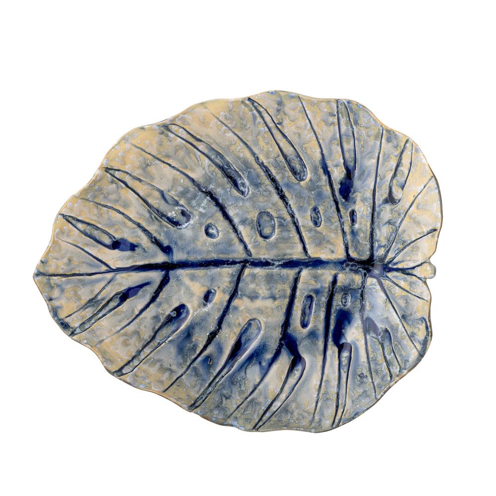 Bloomingville Rowan Servierplatte blau Steingut 32,5x26,5 cm