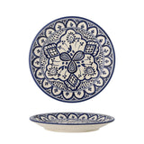 Bloomingville Karlie Teller blau aus Steingut – mediterraner Mittagsteller für Küche & Tischdeko