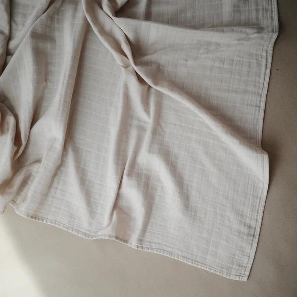 Mushie Musselin-Baby-Wickeldecke, Fog, Pucktuch aus 100% Bio-Baumwolle