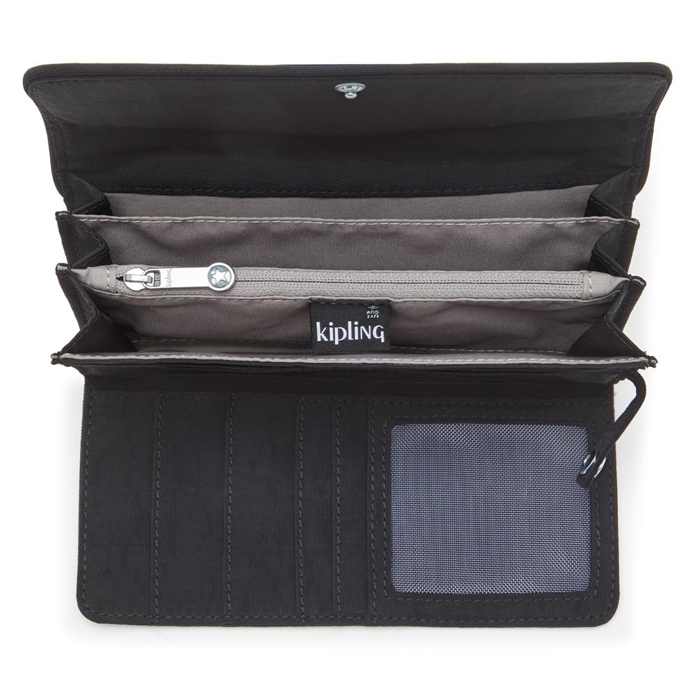 Kipling MONEY LAND, Großes Portemonnaie, Black Noir (schwarz), Geldbörse, Brieftasche