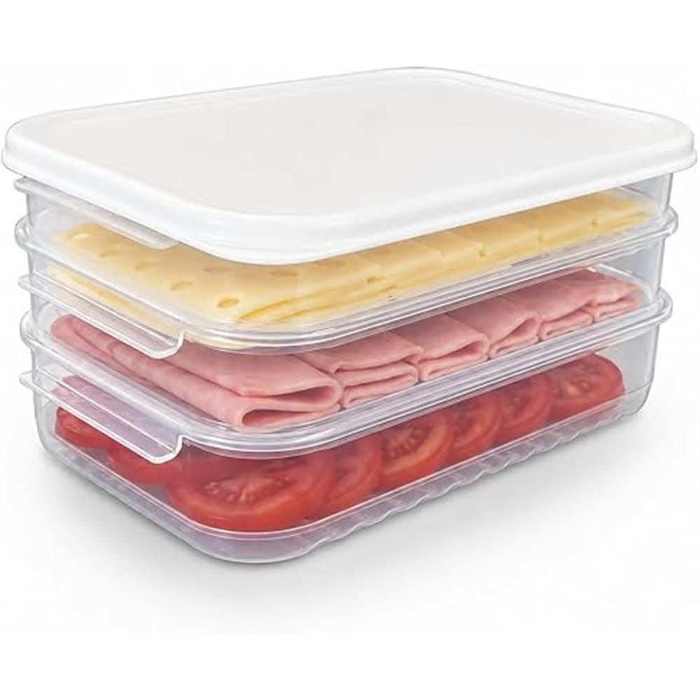 LocknLock Frischhaltedosen 3er Set 1.2L, Transparent, BPA-frei, Rechteckig, Gefriergeeignet bis –20 °C