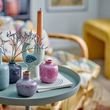Bloomingville Trudy Kerzenhalter, Vogel, in Blau, aus Steingut, Kerzenständer, im dänischen Design