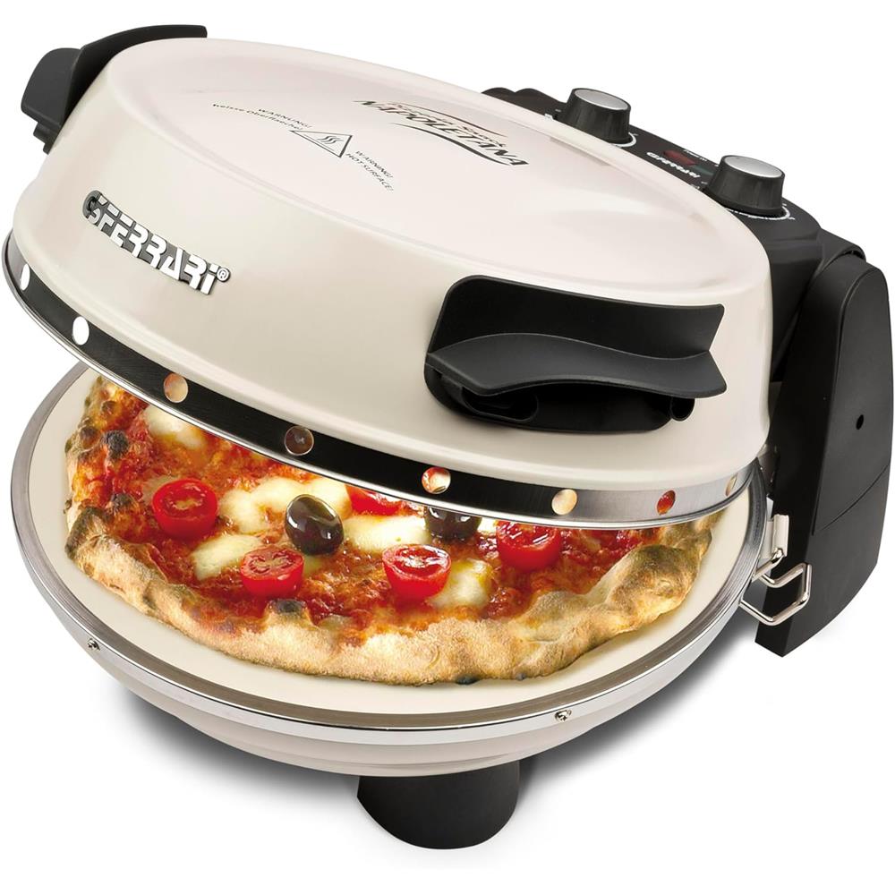 G3Ferrari elektrischer Pizzaofen Napoletana Icy Cream inkl. 2-ten Stein zum Überbacken im Deckel - Limited Edition bis 400 °C