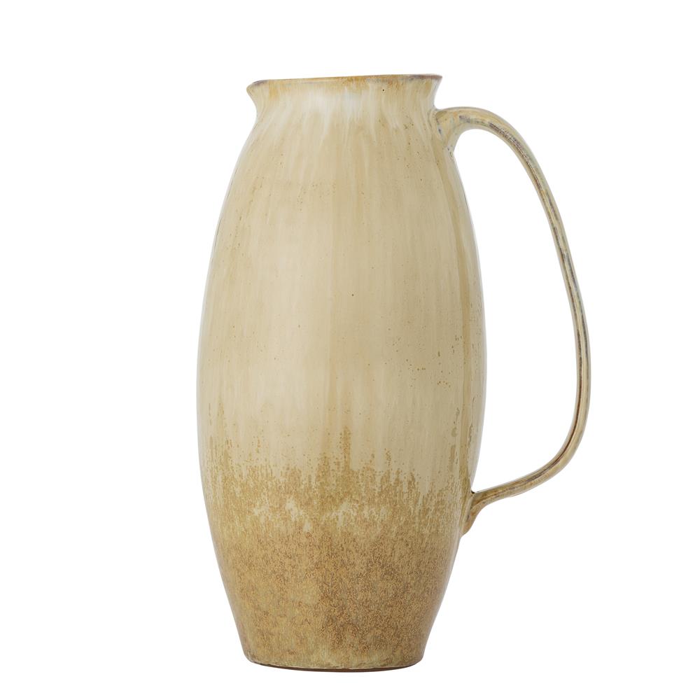 Bloomingville Saskia Krug aus Steingut, Gelb – dekorativer Krug & Vase mit goldenem Farbspiel