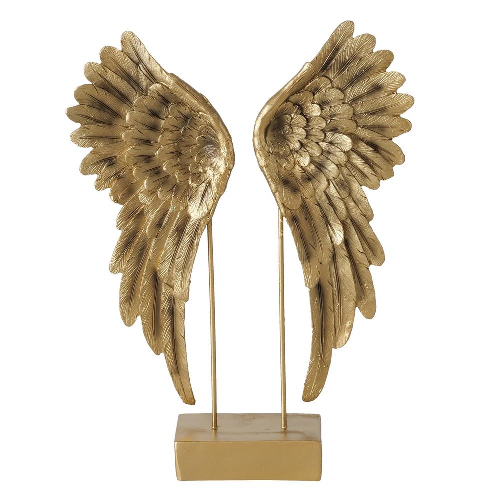 BOLTZE Dekoaufsteller Cosmo Engelsflügel mit Stand 38 cm Gold Elegantes Design