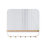 Umbra Estique Wandspiegel mit Ablage und 6 Haken, Accessoire Organizer für den Eingang, in Weiß