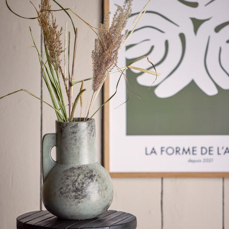 Bloomingville Tias Vase grau aus Keramik – dekorative Vase für Wohnzimmer & Tischdeko