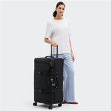 Kipling SPONTANEOUS L, Großer Reisekoffer, Black Noir (schwarz), 101L, 4-Rollen, TSA-Schloss