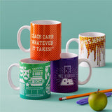 Cricut Tassen aus Keramik in Weiß Blank im 6er Set 440ml, Rohling für Mug Press