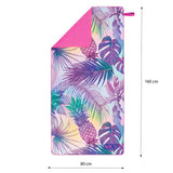 NILS Mikrofaserhandtuch 160x80 cm Ananas - schnelltrocknendes Handtuch für Camping, Strand & Sport