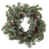Bloomingville Pine Tannenkranz, Grün, 60 cm Weihnachtskranz mit roten Beeren