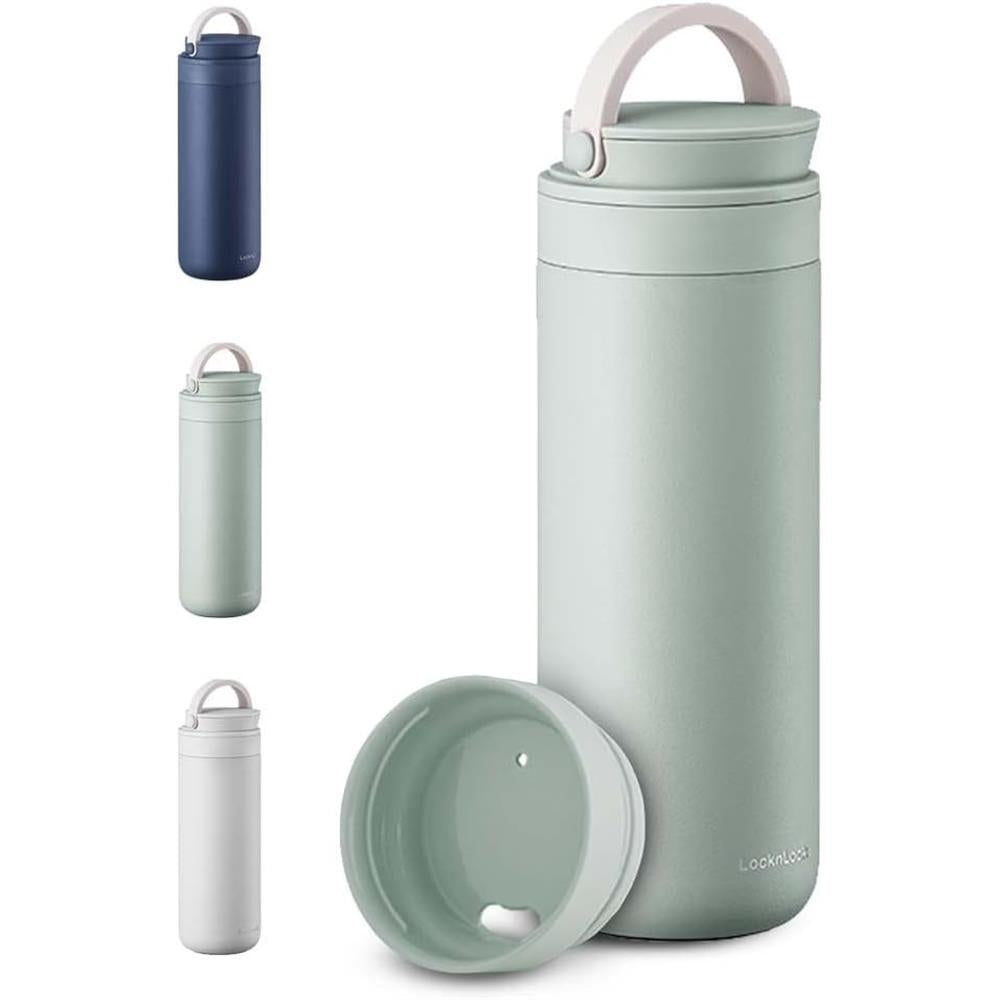 LocknLock Thermobecher mit Silikongriff, Mint, 475ml, Edelstahl