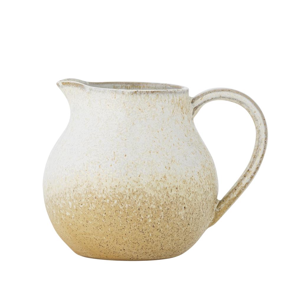 Bloomingville Paula Milchkännchen Natur Steingut D10,5xH10 cm – sandfarbenes Kännchen