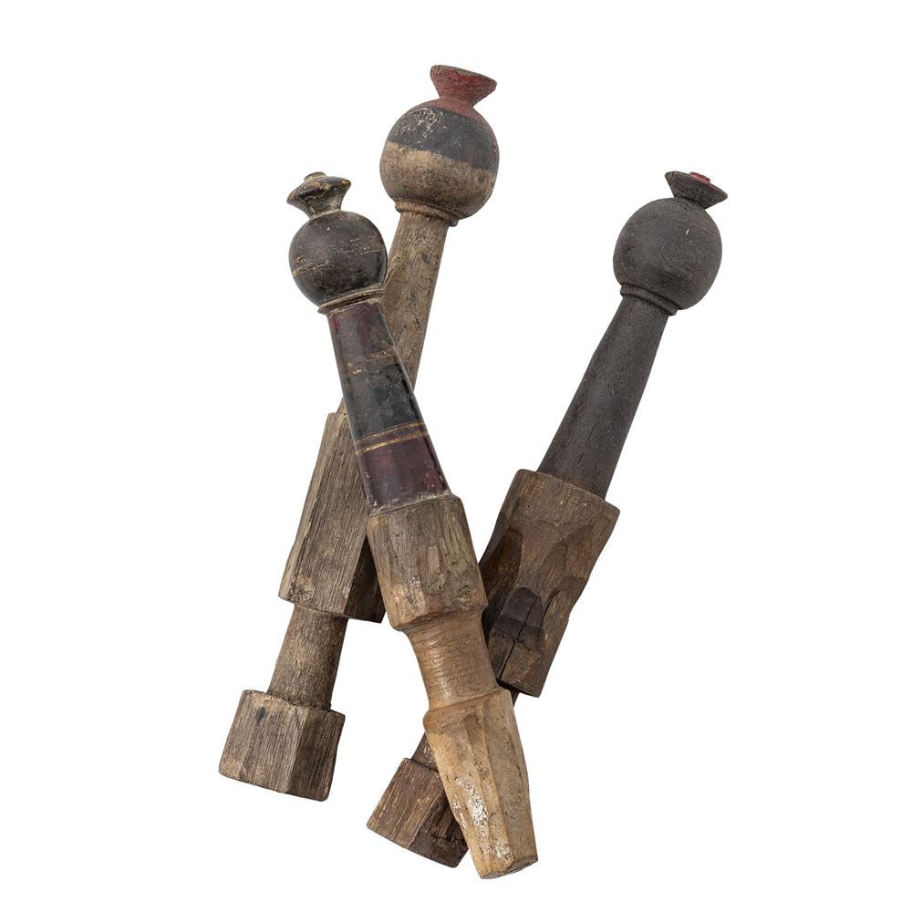 Bloomingville Barac Deko aus recyceltem Holz, braune Unikate im 3er Set