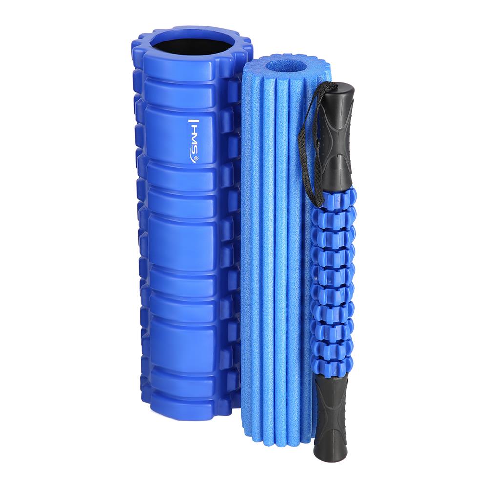 Faszienrollen Set 3in1 Blau Massagerolle Triggerrolle Massage Stick | HMS FS118