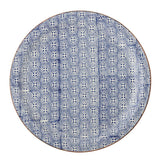 Bloomingville Karine Servierplatte blau - Steingut Platte mit Gittermuster für Küche & Tischdeko