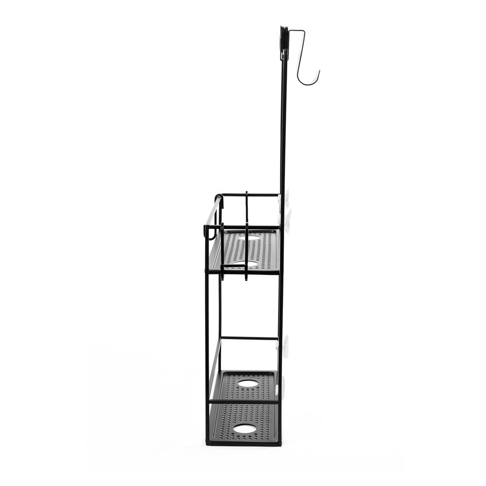 Umbra Cubiko Duschregal, Duschablage, Dusch Caddy mit 2 Ablagefächern aus Metall in Schwarz
