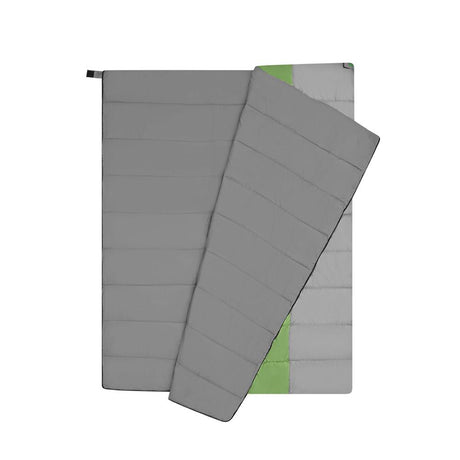 NILS CAMP Doppelschlafsack für 2 Personen Grau-Grün - warmer Schlafsack für Outdoor & Camping