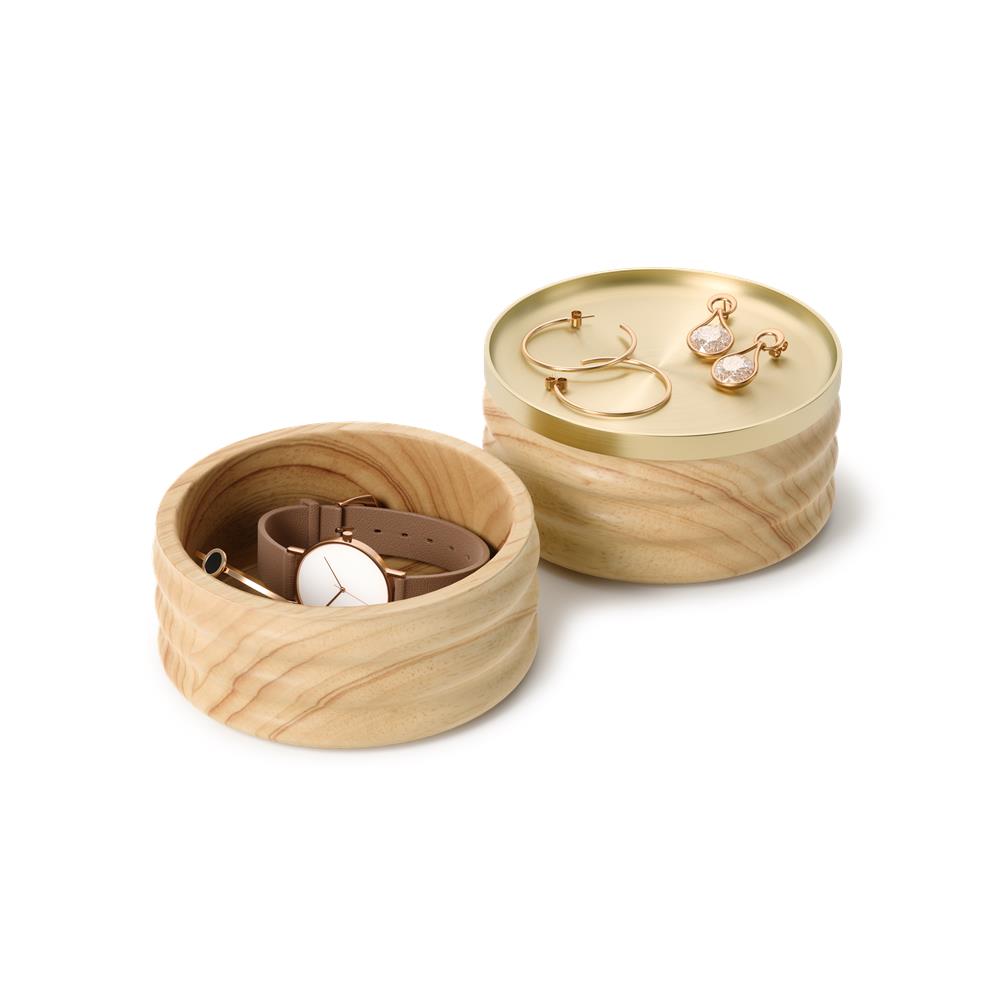 Umbra Tesora Aufbewahrungsbox aus Holz, 13cm, stapelbare Schmuckdose