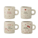 Bloomingville Christy Tasse Natur Steingut 4er Set Weihnachtstassen 260 ml