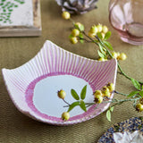 Bloomingville Floral Schale aus Steingut in Rosa, große Servierschale mit reaktiver Glasur, dekorativ