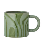 Bloomingville Ninka Tasse, aus Steingut, in Grün, 250 ml, moderner Retro-Look