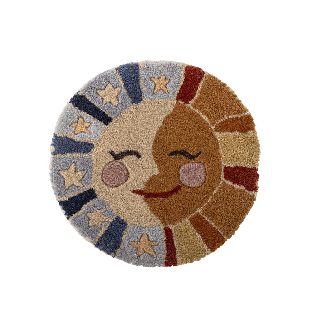 Bloomingville MINI Sun Wanddekoration bunt - getuftete Wanddeko mit Sonne & Mond für Kinderzimmer