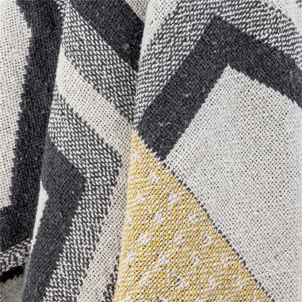 Bloomingville Annli Decke 160x130 cm in Grau aus recycelter Baumwolle, dänisches Design