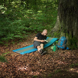 NILS CAMP selbstaufblasende Campingmatte 195 cm blau-grau Isomatte Outdoor Schlafmatte
