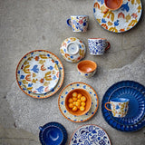 Bloomingville Latina Tasse mit Untertasse Blau Steingut 180ml