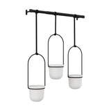 Umbra Triflora Vase Hängeblumentopf Wandvase Blumenampel für Wand und Decke 3er Set Weiß/Schwarz