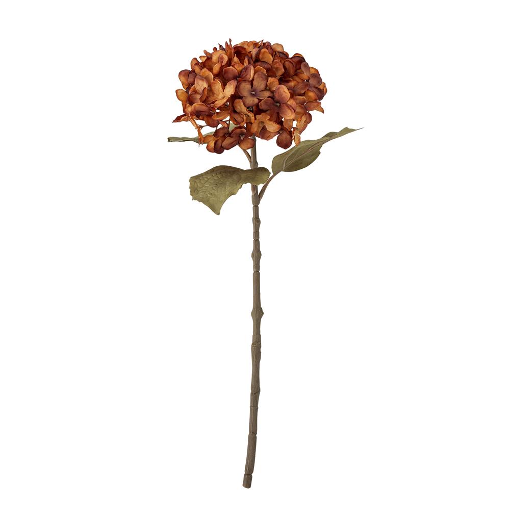 Bloomingville Hydrangea Stiel orange - künstliche Hortensie Deko Blume für Vase & Wohnaccessoires