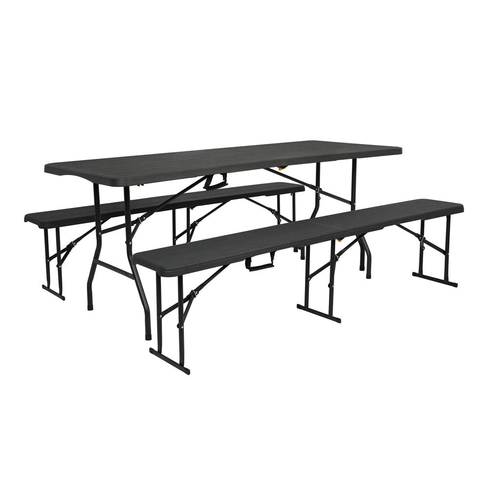 NILS CAMP Klappbank 180 cm für Garten Camping und Events faltbare Sitzbank Outdoor