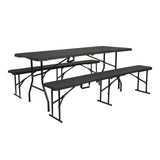 NILS CAMP Klappbank 180 cm für Garten Camping und Events faltbare Sitzbank Outdoor