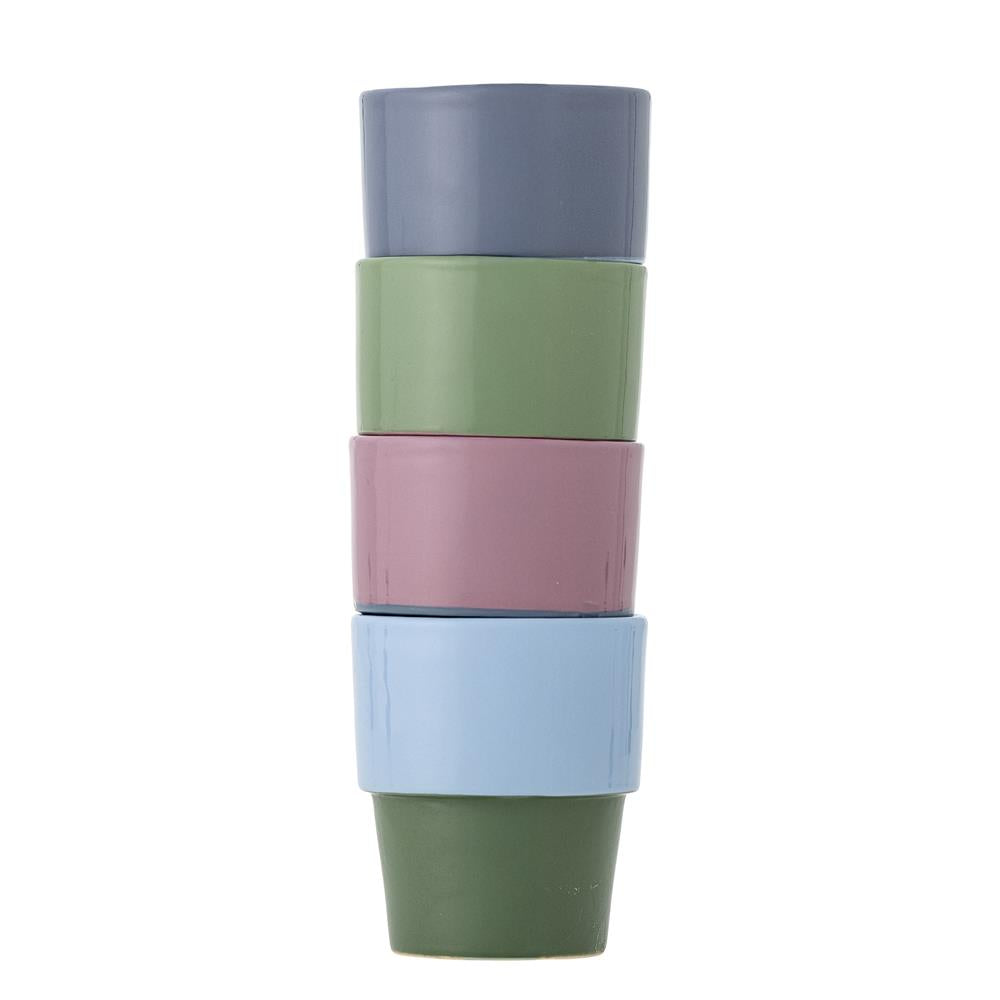 Bloomingville Ewan Tassen 4er Set Steingut bunt 150 ml