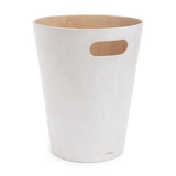 Umbra Woodrow Abfalleimer, Weiß/Holz, 7,5 Liter, Zweifarbiger Papierkorb
