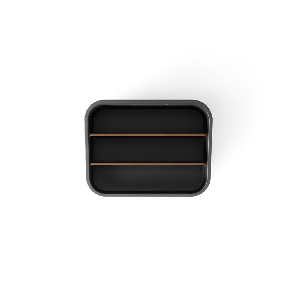 Umbra Bellwood Vorratsschrank Organizer mit 3 Fächern, Aufbewahrungsbehälter in Schwarz/Walnuss