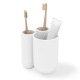 Umbra Touch Zahnputzbecher, Zahnbürstenhalter und Becher für Make-Up, in Weiß