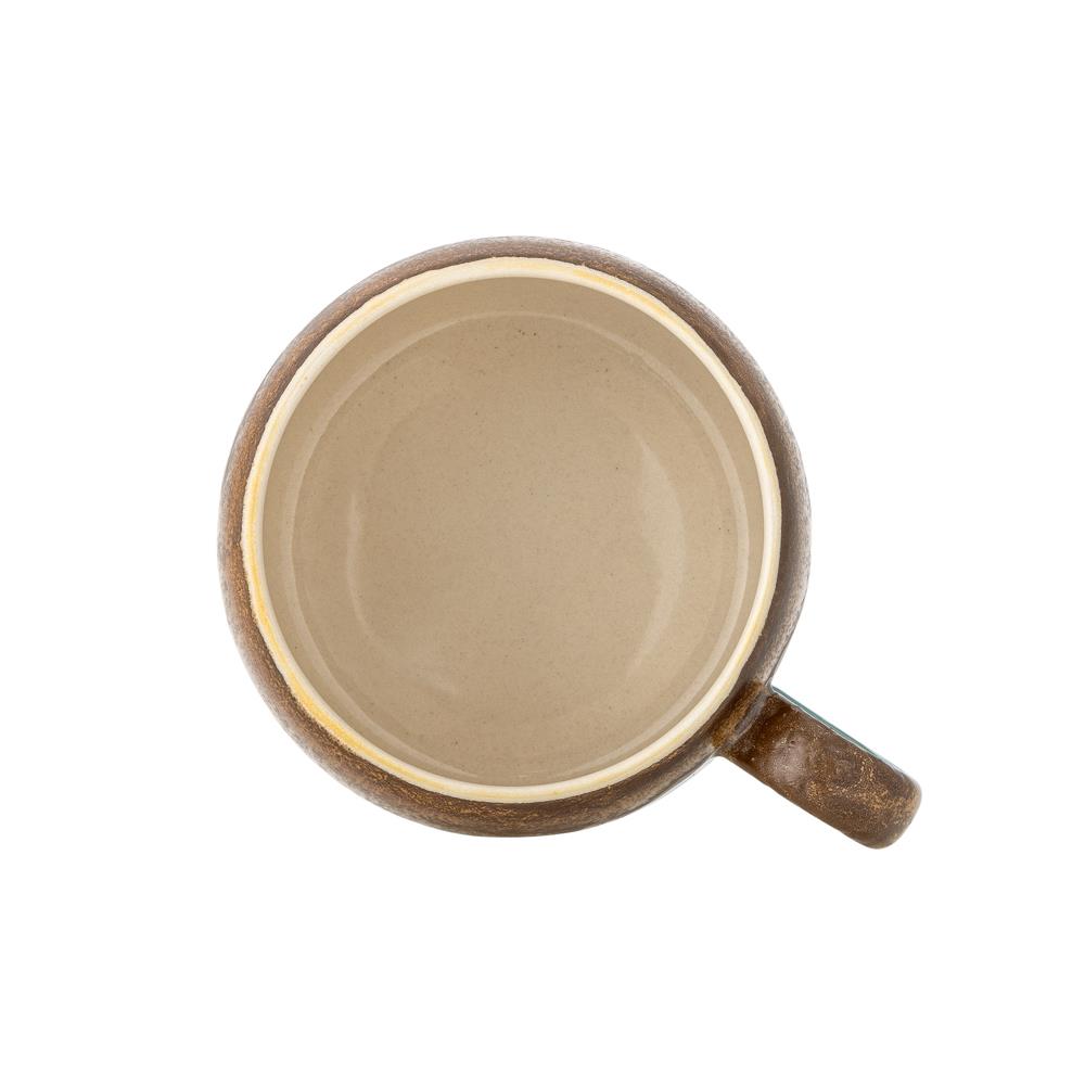 Bloomingville Sheen Tasse aus Steingut in Grün 400 ml – 4er Set Tassen für Küche & Tischdeko