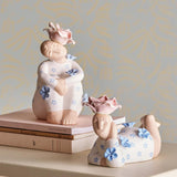 Bloomingville Floriella Deko aus Steingut in Bunt – 2er Set dekorative Figuren fürs Wohnzimmer