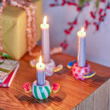 Bloomingville Caramella Kerzenhalter Bunt Steingut 3er Set Weihnachtsdeko